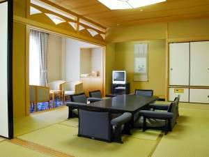 客室例:二間続きの特別和室【新館ANNEX】小さなお子様やお年寄りのご家族連れには最適です